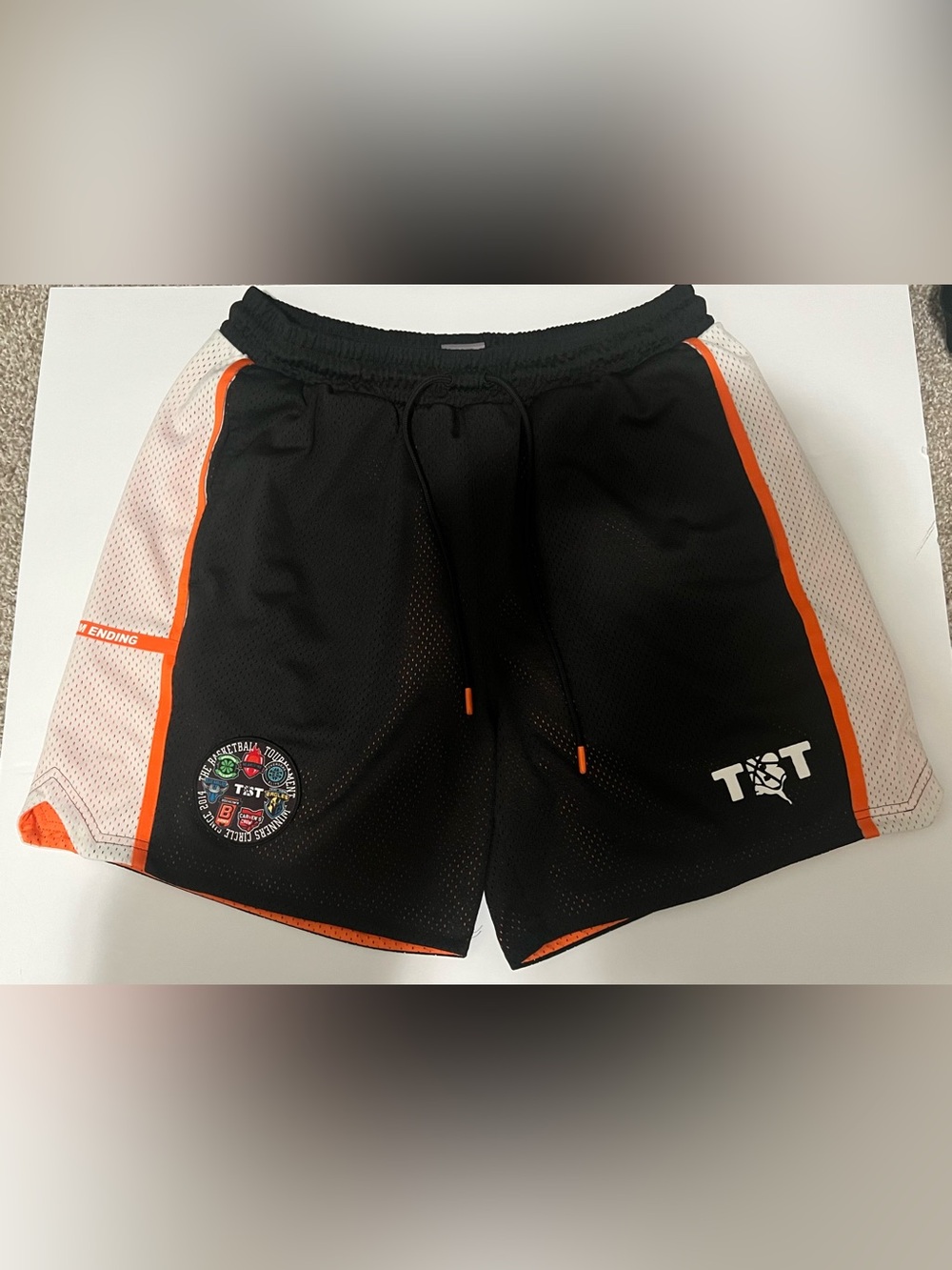 Puma TBT The Basketball Tournament Orange/Black Reversible Shorts Men's Large L